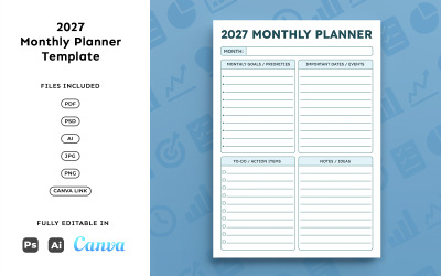 2027 Monthly Planner for Professionals – Business Planning, Task Management, Minimal A4