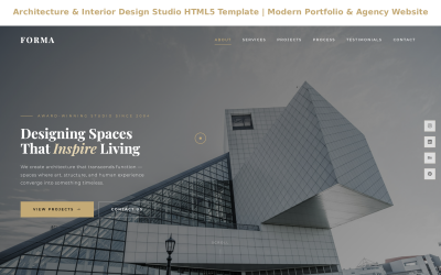 Modèle HTML5 pour studio d&amp;#39;architecture et de design d&amp;#39;intérieur | Site web moderne pour portfolio et agence