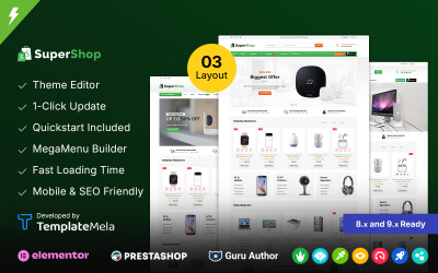 Supershop - Prestashop-thema voor een elektronicawinkel
