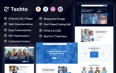 Techto - Plantilla HTML5 para agencia de soluciones y tecnología de TI
