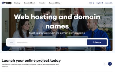 Tema di hosting Aventohost WHMCS e HTML