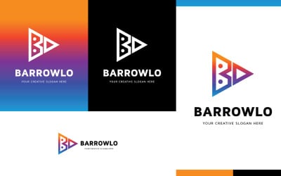 Progettazione del logo con freccia a forma di triangolo B