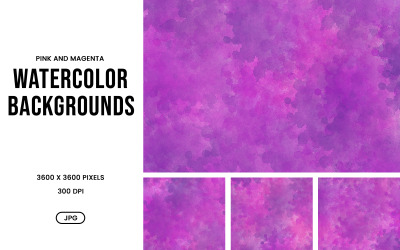 Watercolor Background Set – Pink &amp;amp; Magenta Abstract Textures
