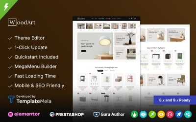 Woodart - Tema Prestashop para Loja de Móveis Modernos
