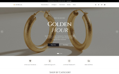 Aurelia Gems – Premium Mücevher E-Ticaret HTML Şablonu