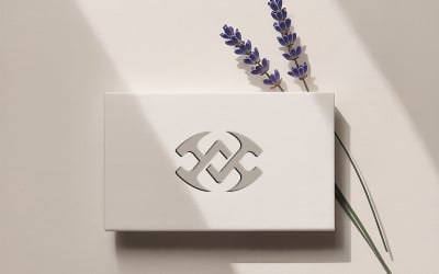 Dark Textured Business Card Mockup with Soft Floral Shadow