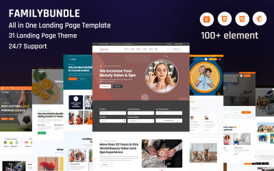 FamilyBundle - Plantilla de página de destino todo en uno