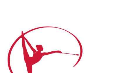 Giornata internazionale della danza 29 aprile Ballerina con silhouette rossa con nastro e bacchetta