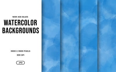 Watercolor Background Set – Modern  Blue Tone Digital Paper, Texture Collection