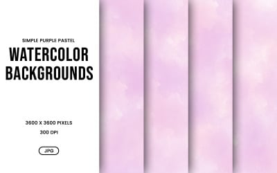 Watercolor Background Set – Purple Pastel Minimal Digital Paper, Texture Collection
