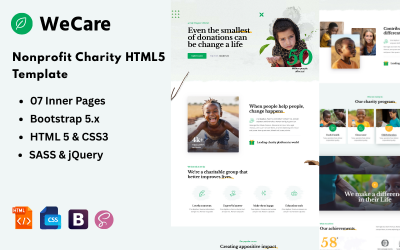 Wecare - Modèle HTML5 pour organismes caritatifs à but non lucratif