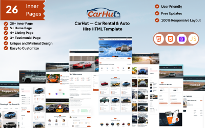CarHut — Car Rental and Auto Hire HTML Template