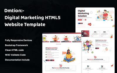 Dmtion - Plantilla web HTML5 de marketing digital