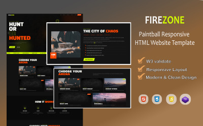 Firezone - адаптивний HTML-шаблон сайту про пейнтбол