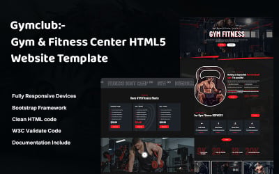 Gymclub - HTML5 шаблон сайту для тренажерного залу та фітнес-центру