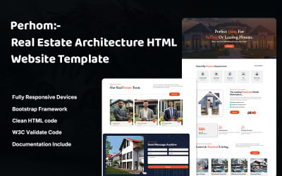 Perhom – HTML5-Website-Vorlage für Immobilienarchitektur