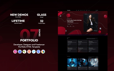 Portfólio – Portfólio de Desenvolvedor, Designer e Freelancer com Modelo Tailwind CSS HTML