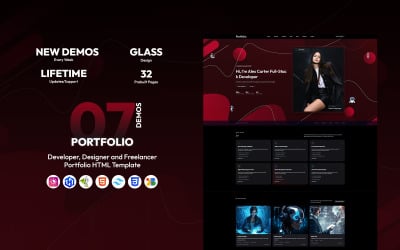 Portfolio – Portfolio vývojáře, designéra a freelancera Šablona Tailwind CSS HTML