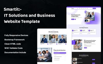 Smartit - Modelo de site HTML5 para soluções digitais de TI e negócios