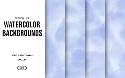 Watercolor Background Set – Silent Blue Abstract Digital Paper, Texture Collection