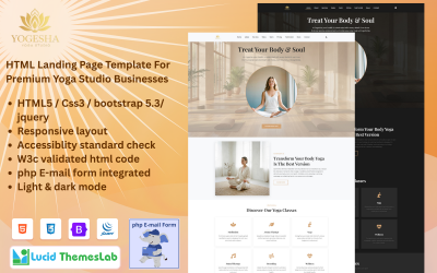 Yogesha – Premium Yoga Studio and Wellness Landing Page Template | HTML Bootstrap 5.3