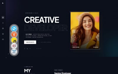 AURA - Шаблон персонального портфоліо tailwindcss, HTML 5, Шаблон
