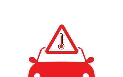 Auto High Temperature Warning Thermometer Inside Car During Summer Heat