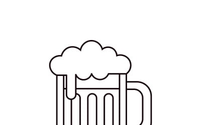 Bierkrug-Symbol mit Schaumkrone – Bierglas, Krug, Pint, Kneipen- und Partysymbol