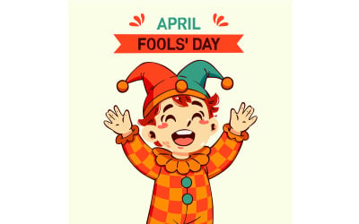 Boy Dressed As Clown (flat design)