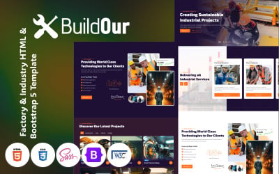 BuildOur - Fabriks- och industriell HTML- och Bootstrap 5-mall