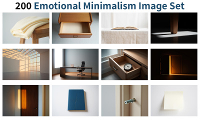 Conjunto de 200 imagens de minimalismo emocional