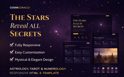 CosmicOracle — Responsieve HTML5-template voor astrologie, tarot en numerologie
