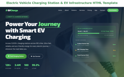 Electric Vehicle Charging Station &amp;amp; EV Infrastructure HTML Template