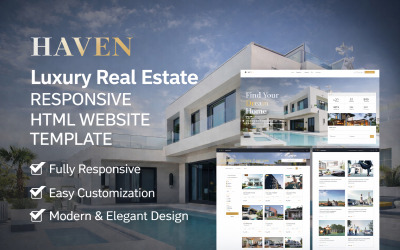 HAVEN — Modelo de site HTML responsivo para imobiliárias de luxo