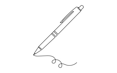 10. Desenho contínuo de uma linha feito com caneta esferográfica sobre fundo branco.