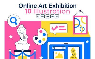 10 illustrationer för online-konstutställningar