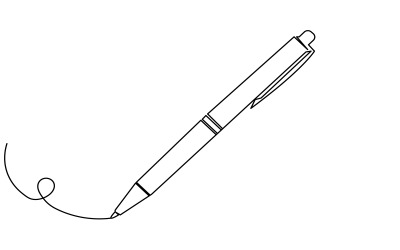 9. Desenho contínuo de uma linha feito com caneta esferográfica sobre fundo branco.