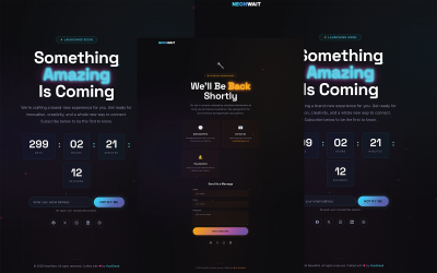 Ingyenes NeonWait — Animált sablon hamarosan / Karbantartás HTML sablon