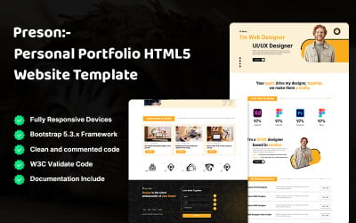 Preson - Plantilla HTML5 para portafolio personal