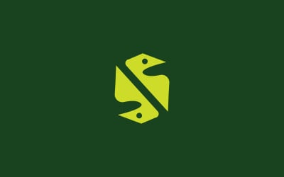 Diseño de logotipo de pájaro con letra S