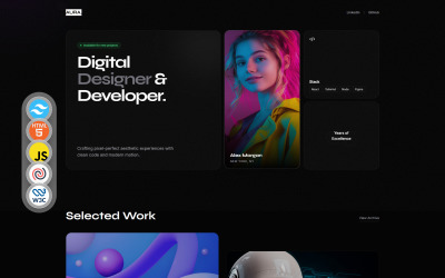 Шаблон личного портфолио tailwindcss, HTML 5, Шаблон