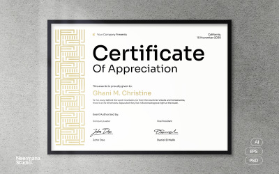 White Corporate Training Certificate