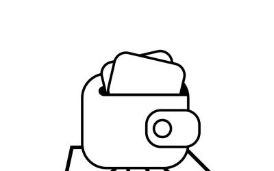 Digital Money Purse Icon with Circuit Pattern for Secure E-wallet Transactions