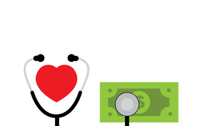 Financial Checkup Concept with Magnifying Glass and Charts for Business Metaphor