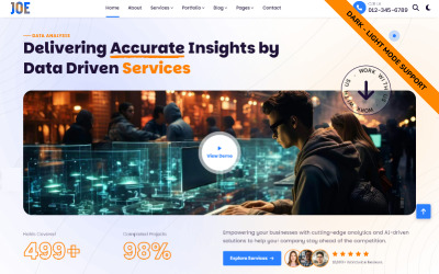 JOE - Solutions informatiques et services aux entreprises Modèle de site Web adaptatif Next.js