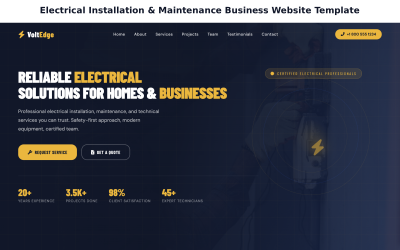 Modello di sito web aziendale per installazione e manutenzione elettrica