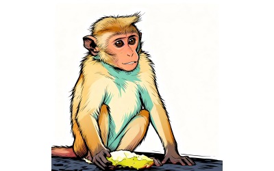 Illustrazione della natura vivente della scimmia