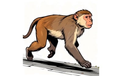 Illustration vectorielle de Monkey Road (image et dessin au trait)