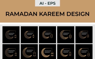 Ramazan Kareem tasarımı ve sosyal medya öğeleri