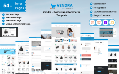 Vendra — Multipurpose Bootstrap eCommerce HTML Template.